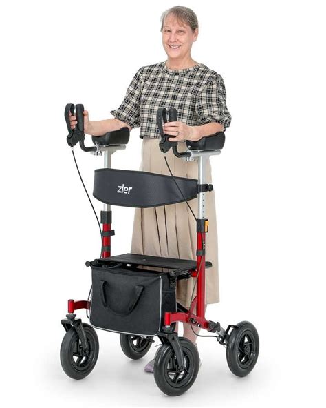 Zler Upright Walker 300lbs Stand Up Rollator Walker For Senior With