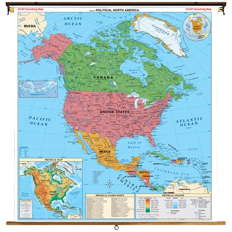 Cram North America Political Roller Map At Hayneedle