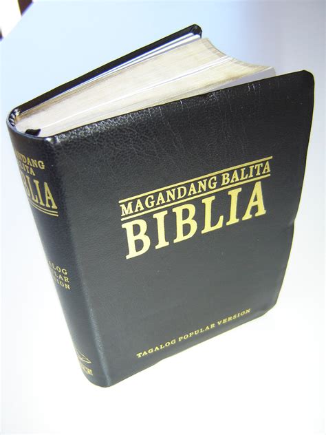 Black Leather Tagalog Popular Version Bible With Golden Edges