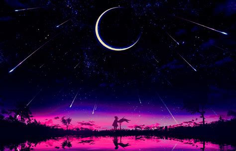 1400x900 Cool Anime Starry Night Illustration 1400x900 Resolution