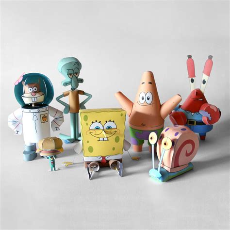 Spongebob And Friends Papercraft The Whole Collection 9 Steps With