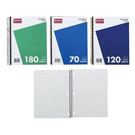Shop Staples For Sparco Wirebound 5 Subject Notebooks 10 12 X 8