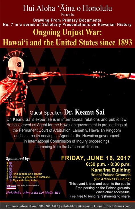 Ongoing Unjust War Hawaii And Us Since 1893 Hawaiian Kingdom