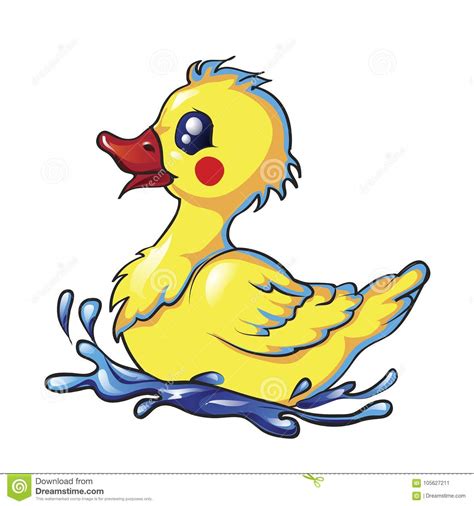 Rubber Duck Cartoon Character Stock Vector Illustration
