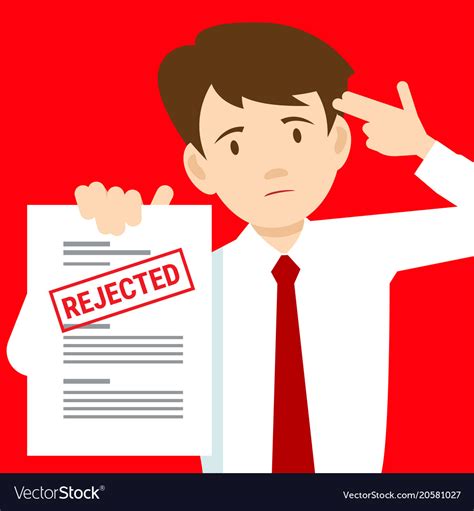 Sad Man And Rejected The Application Royalty Free Vector