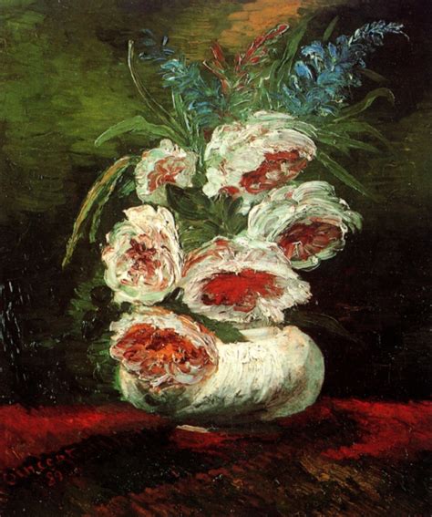 Up close at philadelphia museum of art. Vase with Peonies, 1886 - Vincent van Gogh - WikiArt.org