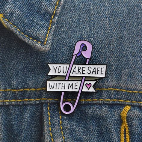 You Are Safe With Me Enamel Pin Safety Pin Safe Person Etsy