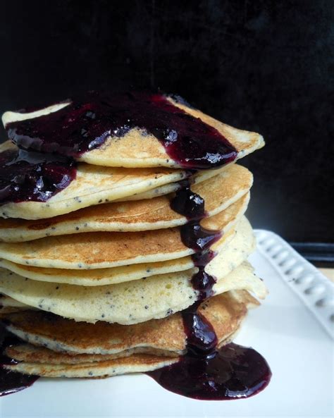 Lemon Poppy Seed Ricotta Pancakes With Warm Blueberry Syrup Recipe