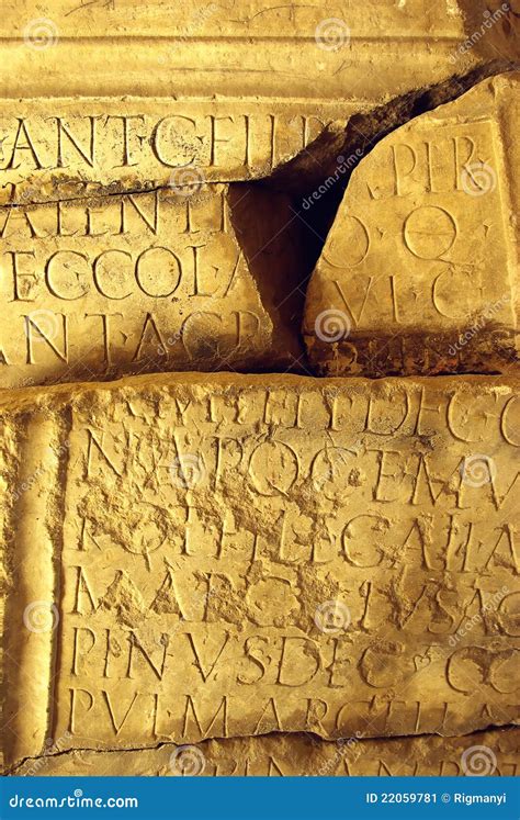 Ancient Latin Inscription Broken Stone Stock Image Image Of Carving