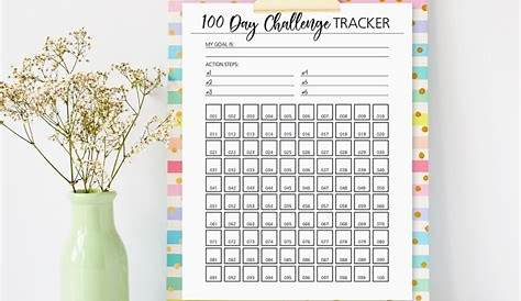 100 Day Challenge Printable Calendar