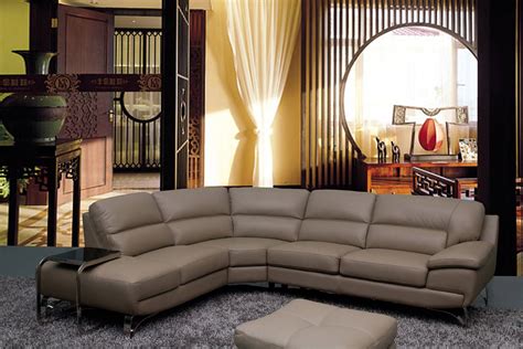 Classic Leather Sectional Sofa Upholstered In Italian Leather San
