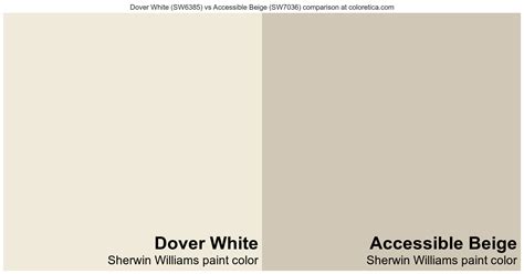 Sherwin Williams Dover White Vs Accessible Beige Color Side By Side