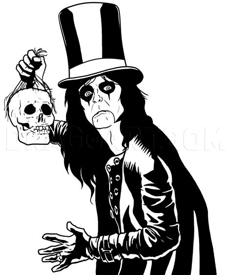 How To Draw Alice Cooper Alice Cooper Coloring Page Trace Drawing