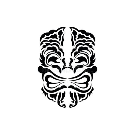 Tribal Mask Black Tattoo In The Style Of The Ancient Tribes Black