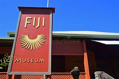 Fiji Museum With The Large Entrance Sign At Suva Editorial Stock Image