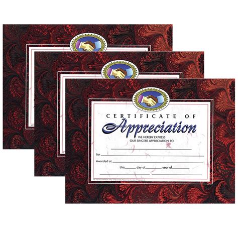 Certificate Of Appreciation 85 X 11 30 Per Pack 3 Packs