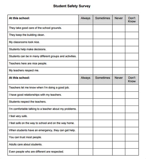 Free 7 Sample Student Survey Templates In Pdf Ms Word