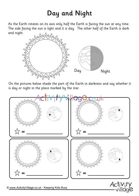 Day And Night Worksheet