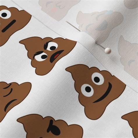 Cute Poop Happy Poop Emoji Fabric Spoonflower