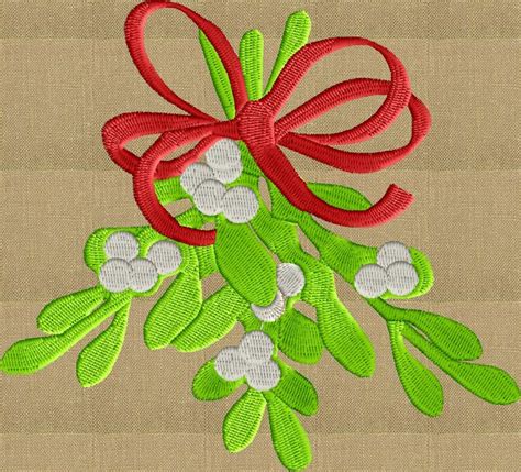 Mistletoe Christmas Retro Embroidery Design File Instant Etsy
