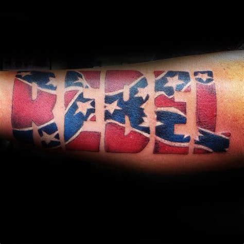 30 Rebel Flag Tattoos For Men American Revelry Design Ideas