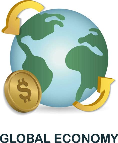 Global Economía Icono 3d Ilustración Desde Económico Recopilación