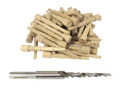 Miller Dowel 1x Starter Set With Stepped Bit And 50 Birch Dowels