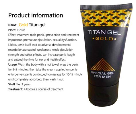Titan Gel Gold Penis Enlargement Cream Retarder Intime Gel Sex Time Delay Erection Cream Adult