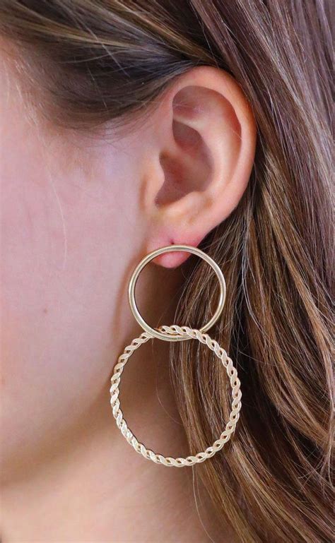 Adorable These Hoop Earrings Feature A Linked Hoop Design Post Back Imported ALL ACCESSORIES