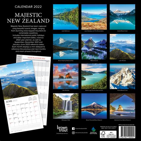Buy Majestic New Zealand 2022 Square Wall Calendar At Mighty Ape Nz