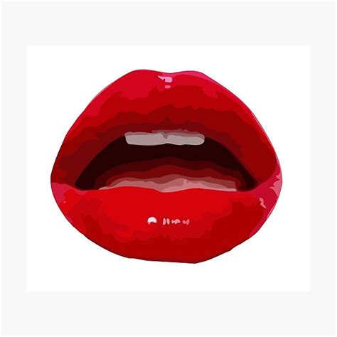 Sexy Teen Girl Lips Bite Biting Teeth Red Photographic Print By Curtismena Redbubble
