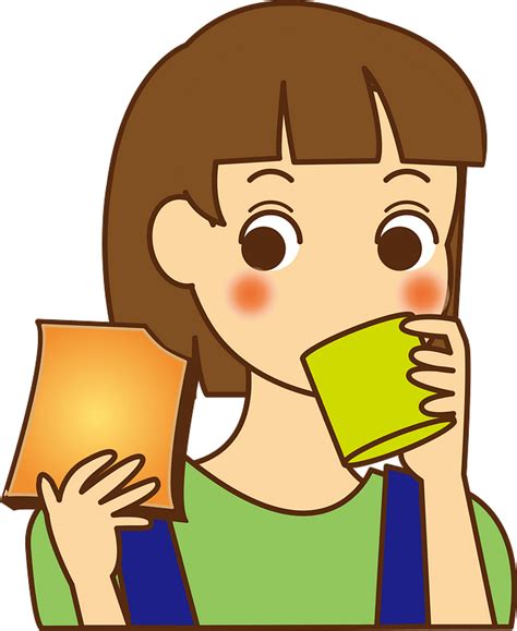 Girl is Eating Toast clipart. Free download transparent .PNG | Creazilla