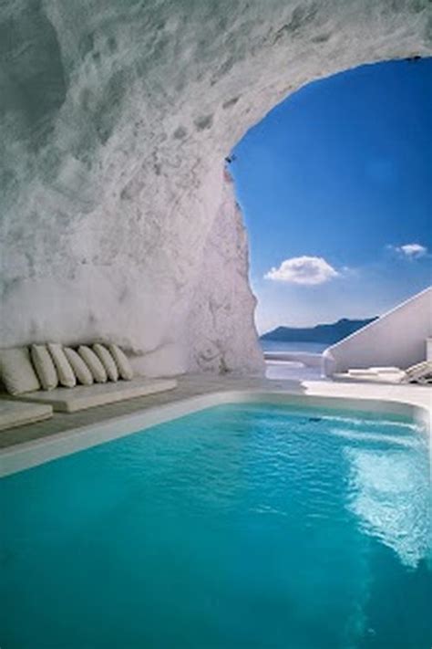 Katikies Hotel Cave Pool Santorini Greece Piscines De Rêve Voyage