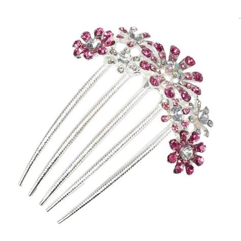 Fashion Crystal Flower Hairpin Metal Hair Clips Comb Pin For Women Female Hairclips Hair Comb
