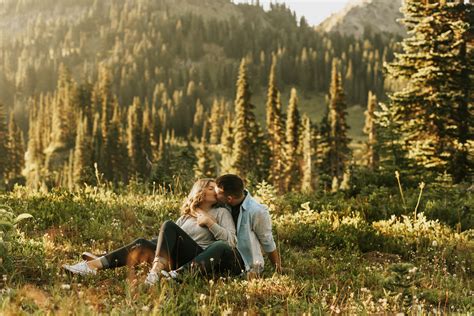 Engagement Session At Lake Tipsoo On Mt Rainier Kelsey Marie Photography