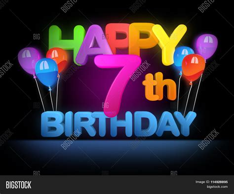 Happy 7th Birthday Title Dark Stock Photo And Stock Images Bigstock