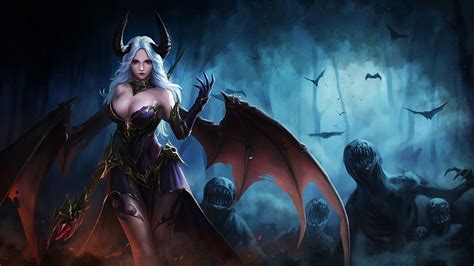 1080x2160 demon woman one plus 5t honor 7x honor view 10 lg q6 fantasy and backgrounds