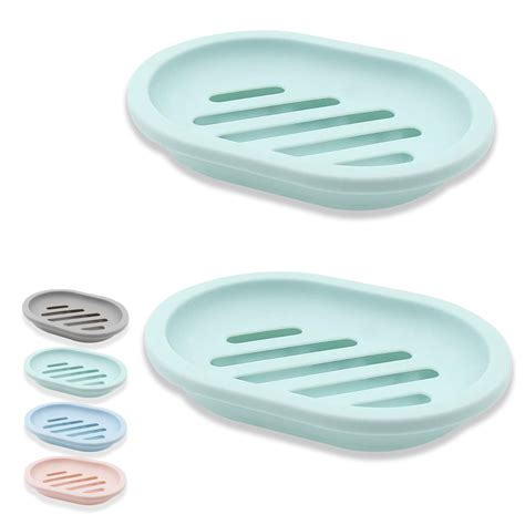 Soap Tray Plastic Soap Dish Container Green Soap Box Holder For
