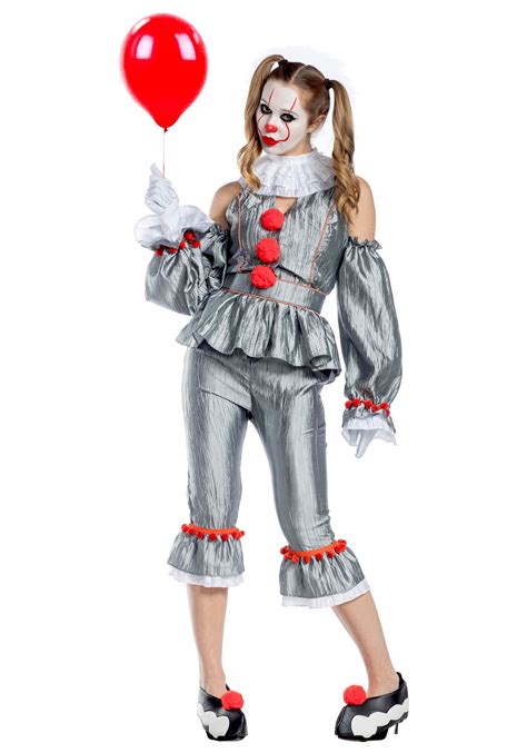 amscan pennywise halloween costume for women it plus 18 20 with collar multicolor