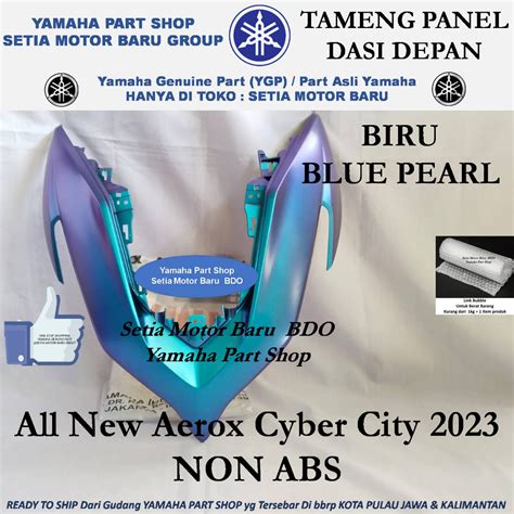 Jual Cover Front Tameng Panel Dasi Depan Biru Pearl All New Aerox Cyber