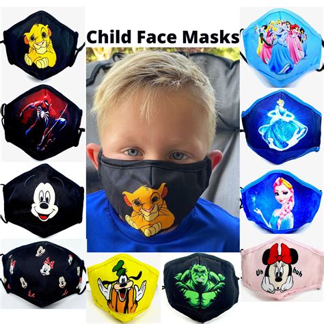 Child Disney Face Mask Disney Face Mask Lion King Face Mask Etsy