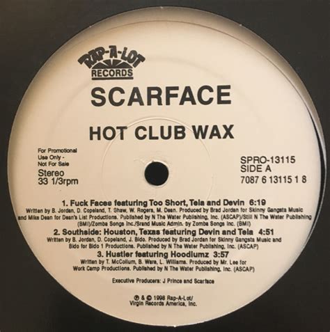 Scarface Hot Club Wax 1998 Vinyl Discogs