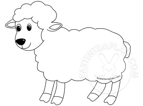 Cute Lamb Easy Coloring Pages