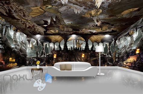 3d Cave Treasure Bat Wall Murals Wallpaper Wall Paper Decals Art Print