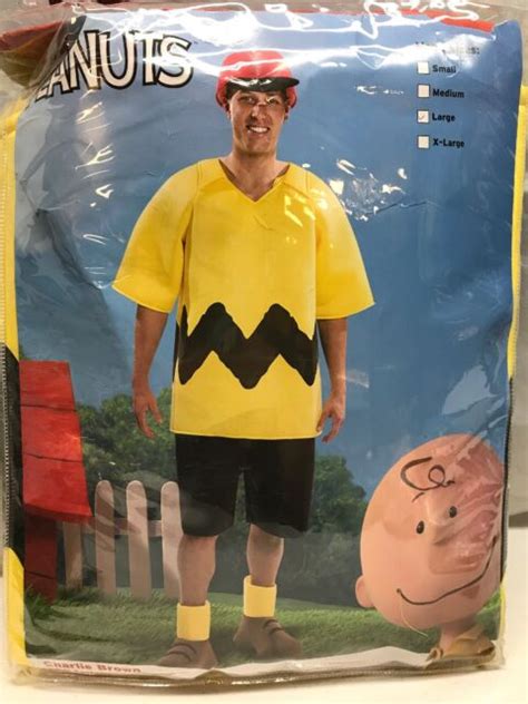 Peanuts Charlie Brown Adult Halloween Dress Up Costume Mens Size Large