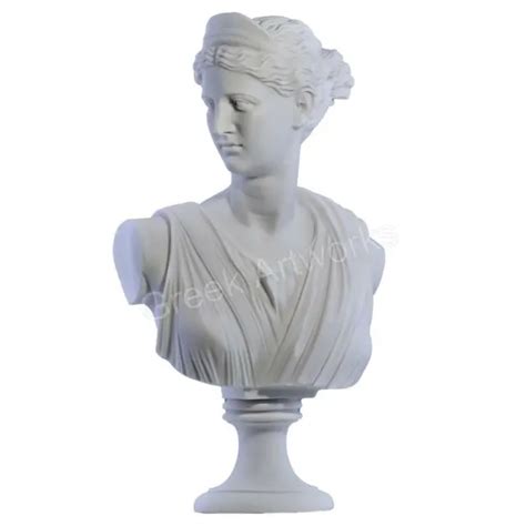 Artemis Diana Bust Head Greek Roman Goddess Statue Handmade Sculpture