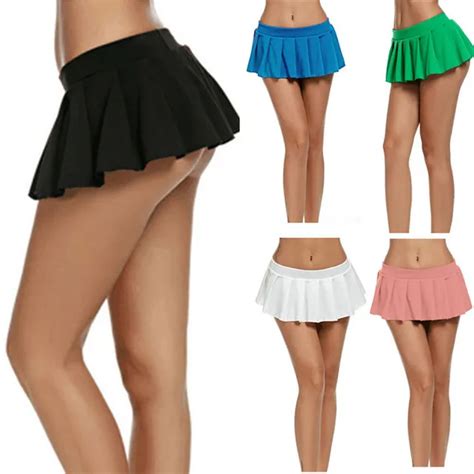 sexy short mini skirt women micro mini skirt dance clubwear metallic pleated skirt 5 colors