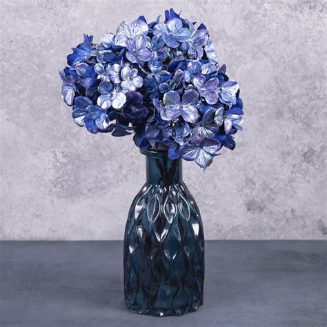 hydrangea stem silk ka blue 74cm atlas flowers