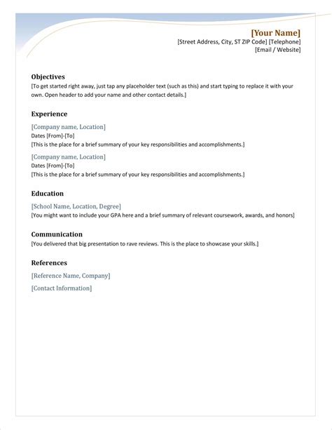 If you just recently retired from a job in the field to which you're applying for work, a chronological resume is a good choice. 25 Resume Templates for Microsoft Word Free Download