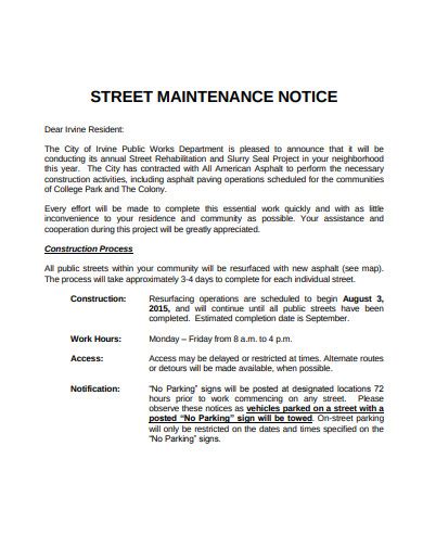 11 Maintenance Notice Templates In Pdf